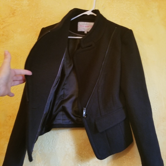 Pink Martini Black Wool Blend Asymmetrical Jacket - Picture 7 of 9